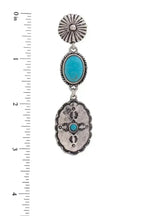 Turquoise Oval Dangle Earrings | Imported Statement Earrings - Femstylo