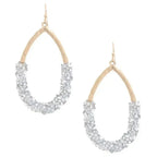 Beaded Teardrop Dangle Earrings | Fuchsia Black White Design - Femstylo