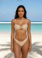 Beige Luxe Maxi 3 Piece Bikini Set Star Fish