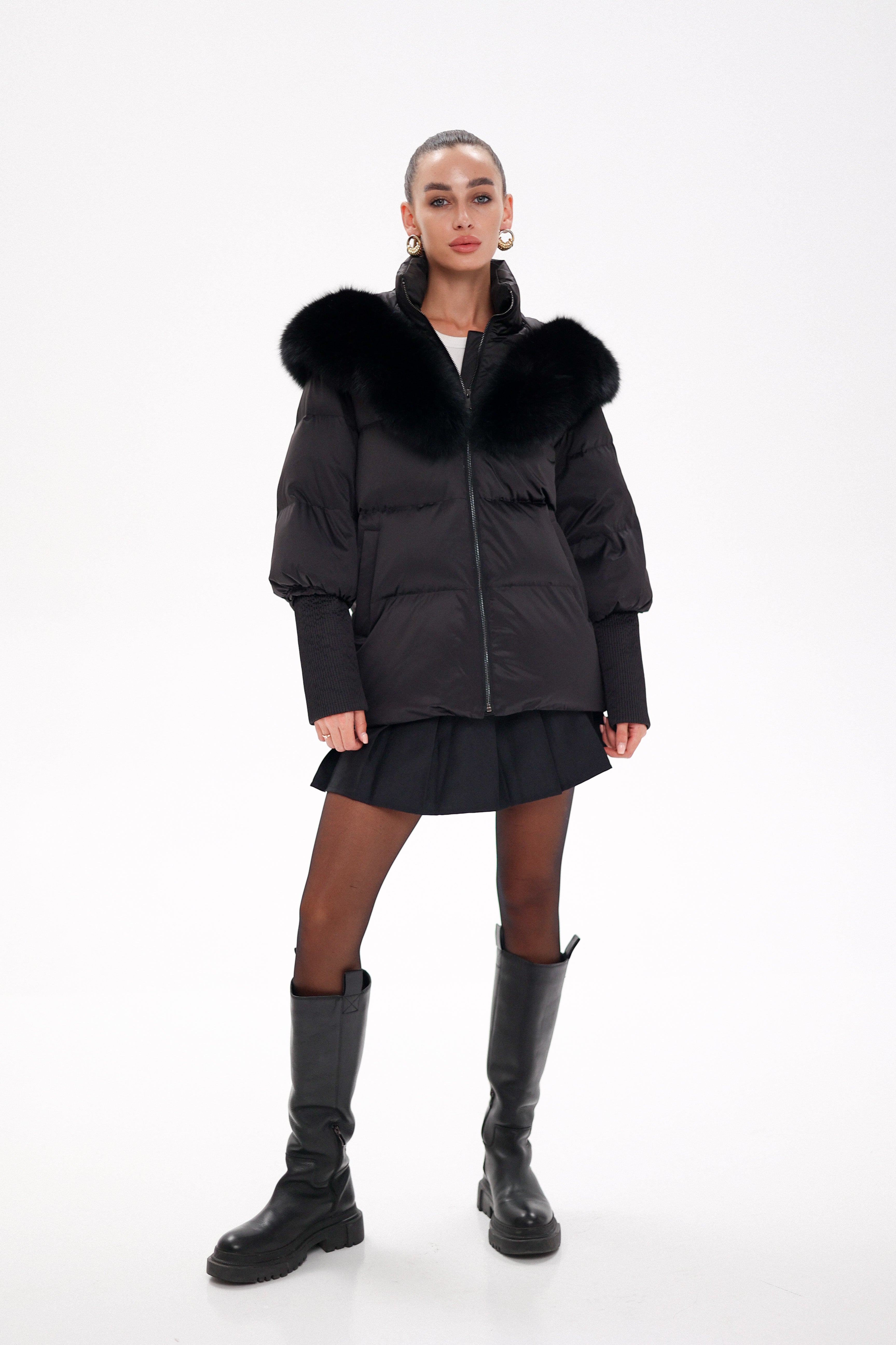 Amanda Genuine Fur Trim Down Fill Coat - SJB-DIAMOND ELITES