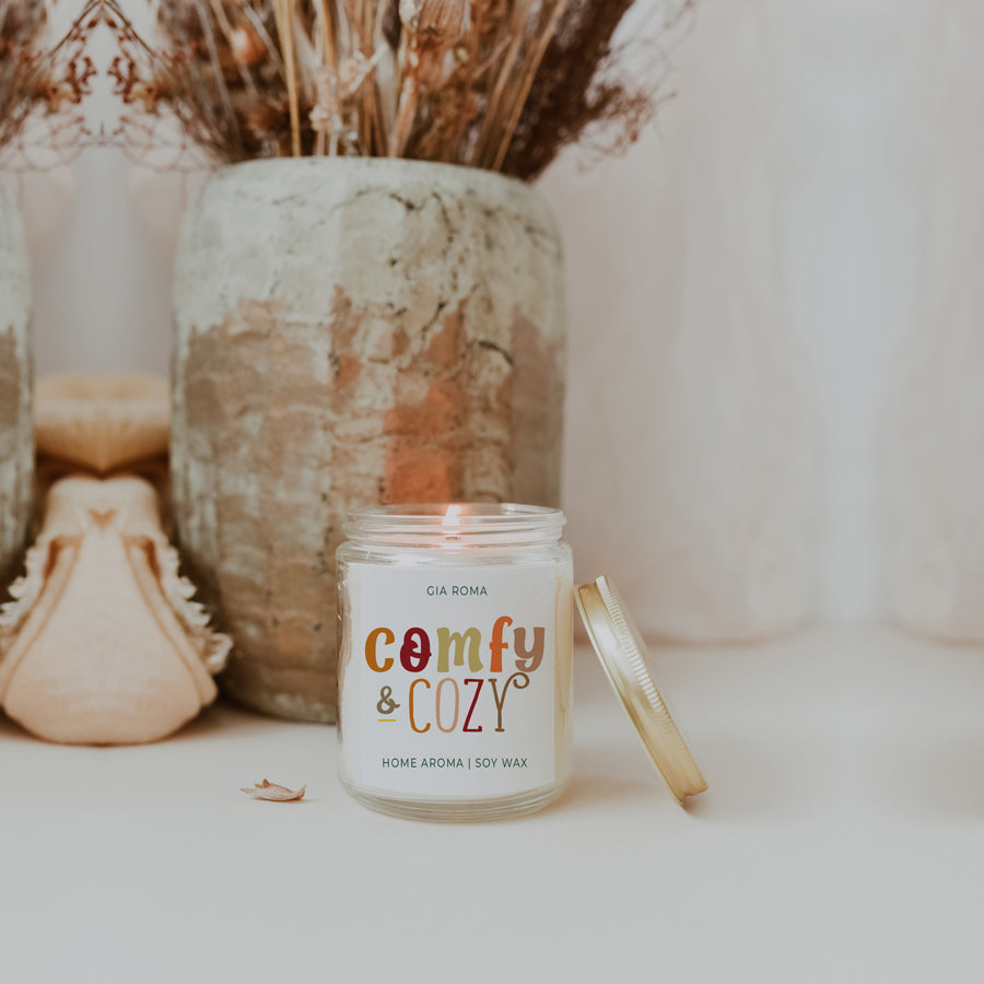 Pumpkin Spice Soy Candle 9oz Jar, Vanilla Whipped Cream Cinnamon BandsCo Straps