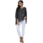 Womens Flying Bird Print Chiffon Top - SJB-DIAMOND ELITES