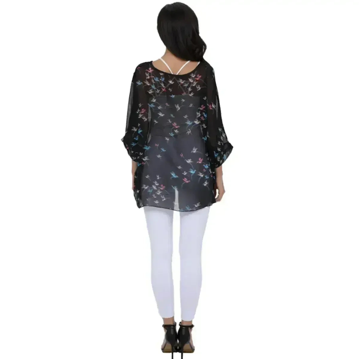 Womens Flying Bird Print Chiffon Top - SJB-DIAMOND ELITES