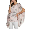 Pink Floral Chiffon Tunic - Free Size Flow Top | Femstylo - SJB-DIAMOND ELITES
