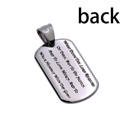 CZ Calvary Dog Tag Necklace KingdomWear