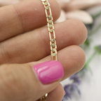 14K Gold Plated Figaro Link Chain 20 Inch Necklace 3MM Jewelry For Men and Women. Cadena de Oro Laminado Collar Para Hombre Mujer Jewelry And Perfumes