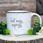 Hot Mess Express Oversized Campfire Mug Black Rim Limited Edition, Double-Sided BandsCo Straps