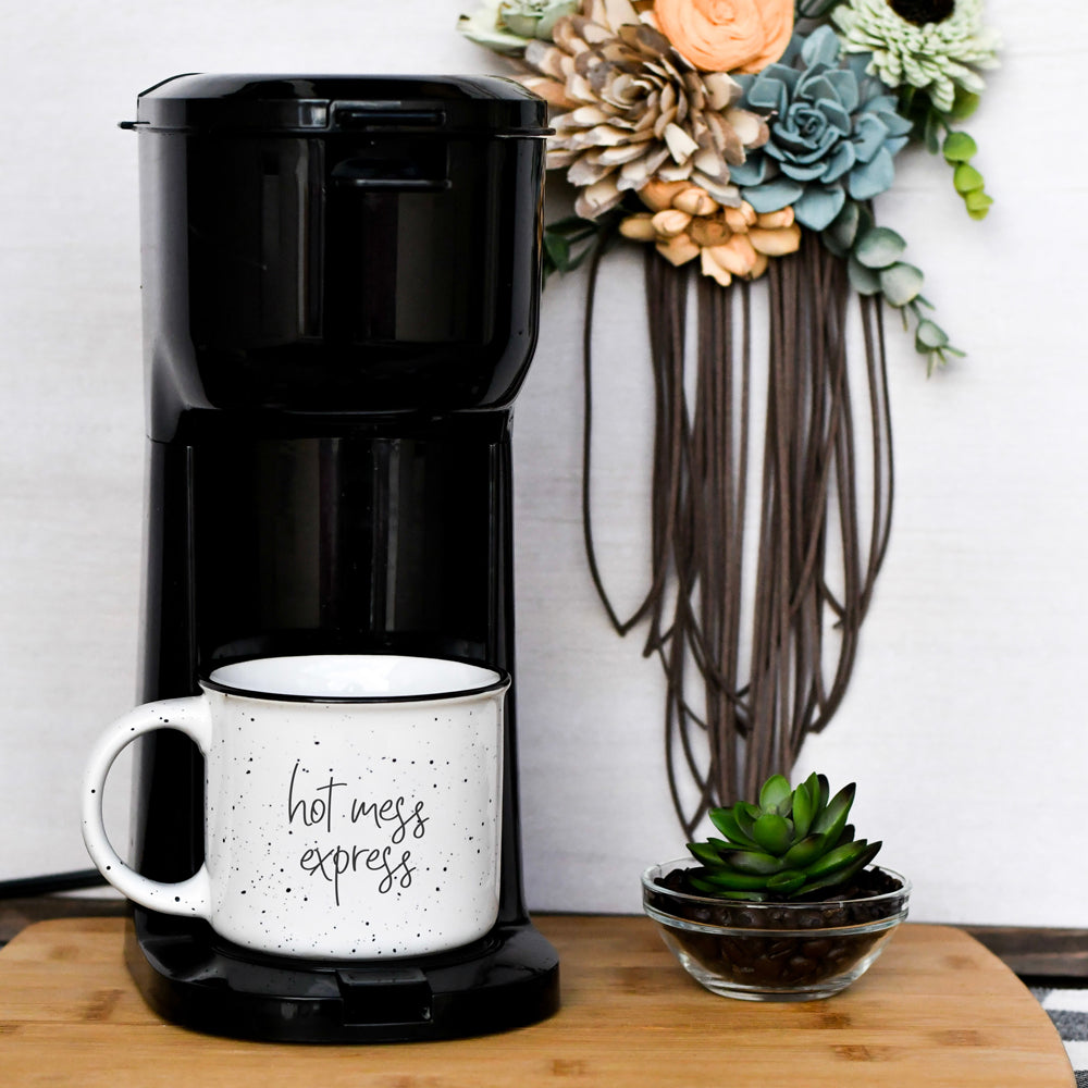 Hot Mess Express Oversized Campfire Mug Black Rim Limited Edition, Double-Sided BandsCo Straps