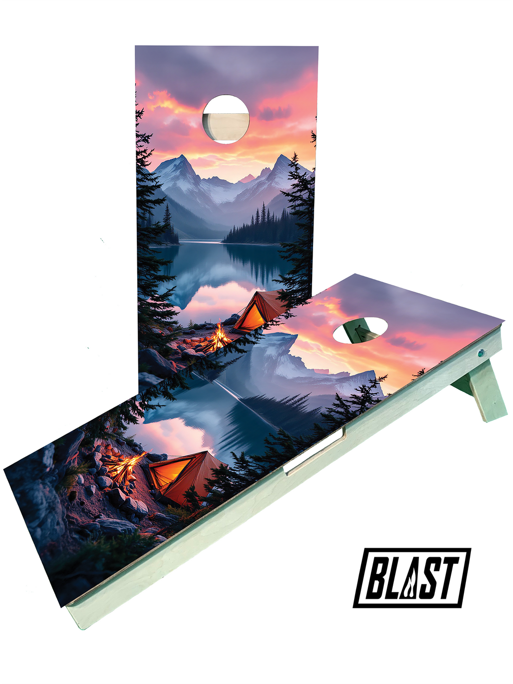 Camp with a View Cornhole Boards - SJB-DIAMOND ELITES