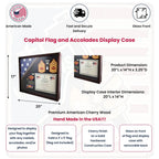Military Award Shadow Box with Display Case for 3 x 5ft Flag - Felt in Black The Military Gift Store