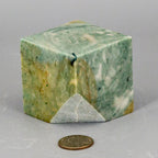 Caribbean Calcite Cube with Cut Corner - Natural Crystal 460g One-of-a-Kind Crystal Destiny