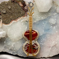 Carnelian Agate "Fiddle" Wire Wrap Crystal Pendant - SJB-DIAMOND ELITES