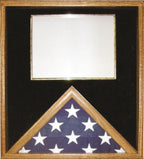 Military Medal and Flag Display Case - Oak Shadow Box. The Military Gift Store
