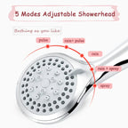 High Pressure Shower Head 5 Settings Handheld Shower Heads Spray With 5 FT Hose Pi-Mart