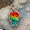Chakra Agate Wire Wrap Crystal Pendant - Complete Alignment - SJB-DIAMOND ELITES