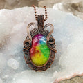 Chakra Agate Wire Wrap Crystal Pendant - Energy Balance - SJB-DIAMOND ELITES