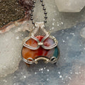 Chakra Agate Wire Wrap Crystal Pendant - Energy Healing - SJB-DIAMOND ELITES