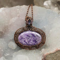 Charoite Wire Wrap Crystal Pendant - SJB-DIAMOND ELITES