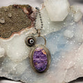 Charoite and Evil Eye On 925 Silver Pendant - SJB-DIAMOND ELITES