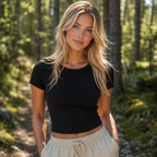 Loki & Ivy Ruched Bodycon Crop Top