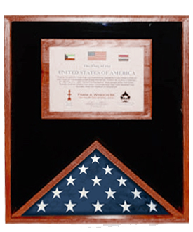 Flag and Document Case for 3ft x 5ft US Made to display a 8.5 inch x 11 inch document The Military Gift Store