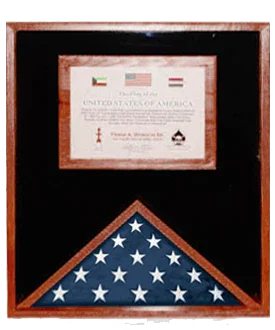 Flag and Document Case for 3ft x 5ft US Made Cherry Finish The Military Gift Store