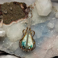 Chrysocolla In Quartz "Guitar" Wire Wrap Crystal Pendant - SJB-DIAMOND ELITES