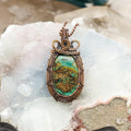 Chrysocolla Oval Wire Wrap Crystal Pendant - SJB-DIAMOND ELITES
