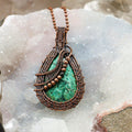 Chrysocolla Teardrop Wire Wrap Crystal Pendant - SJB-DIAMOND ELITES