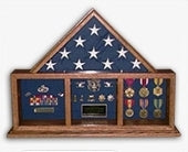 Flag and Medal Display Case, Shadow Box, Combination Flag/Medal The Military Gift Store