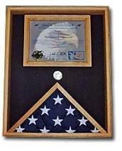 Military Flag and Certificate Case hold a 8 1/2" x 11" certificate The Military Gift Store