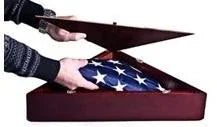 Flag Frames with Stand - Cherry Finish The Military Gift Store