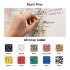 Wooden Canvas USA Map -  Colorful