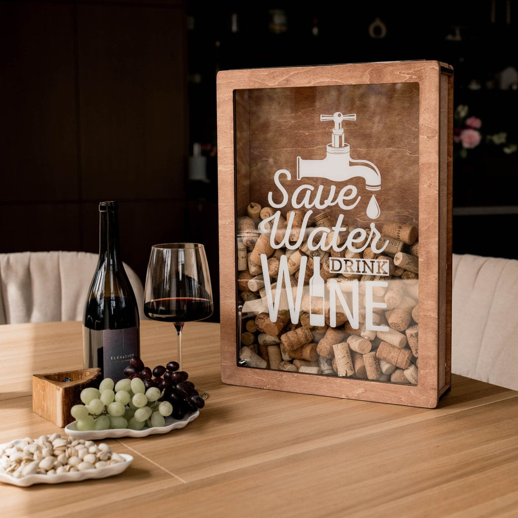 Wine Cork Box – Save Water, Drink Wine - SJB-DIAMOND ELITES