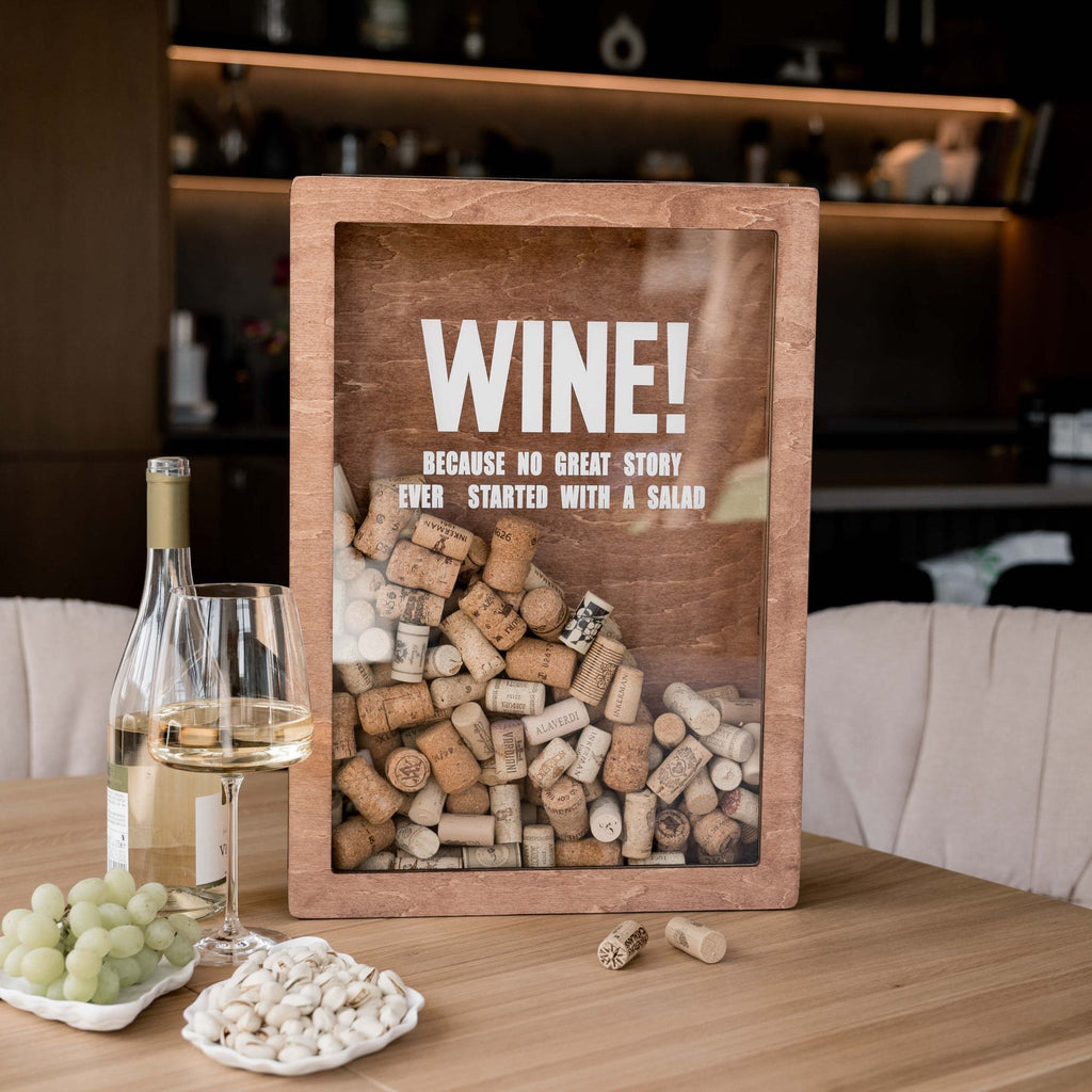 Wine Cork Box – Wine Because No Great Story Started with a Salad - SJB-DIAMOND ELITES