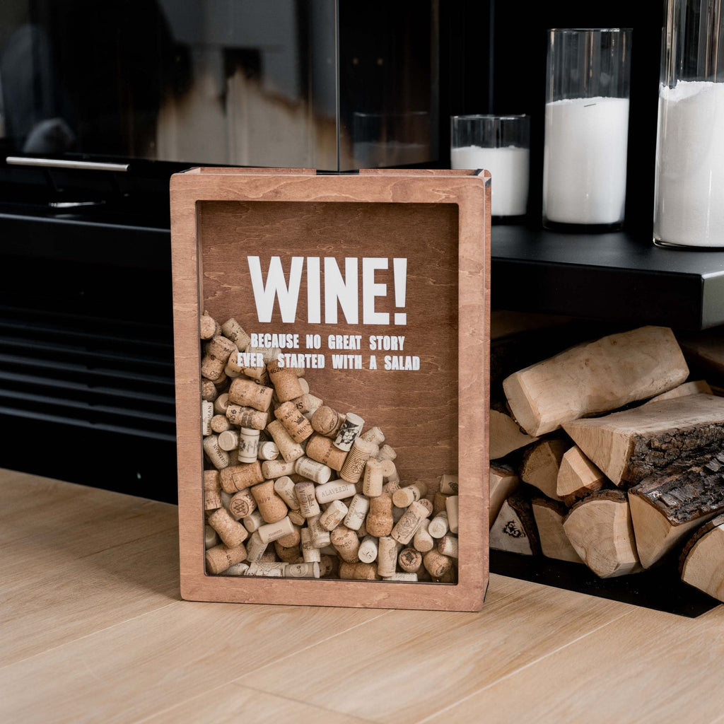 Wine Cork Box – Wine Because No Great Story Started with a Salad - SJB-DIAMOND ELITES
