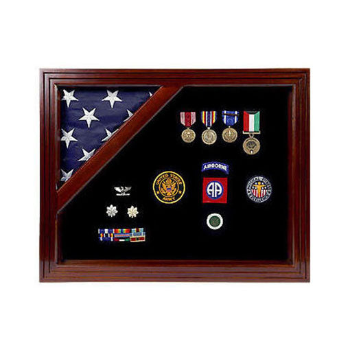 American Corner flag and medal display case - Fit for 3' x 5' The Military Gift Store