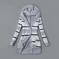 Thick Printed Hooded Knitted Cardigan Jacket Pi-Mart
