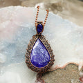 Crackle Quartz Dyed Wire Wrap Crystal Pendant - SJB-DIAMOND ELITES