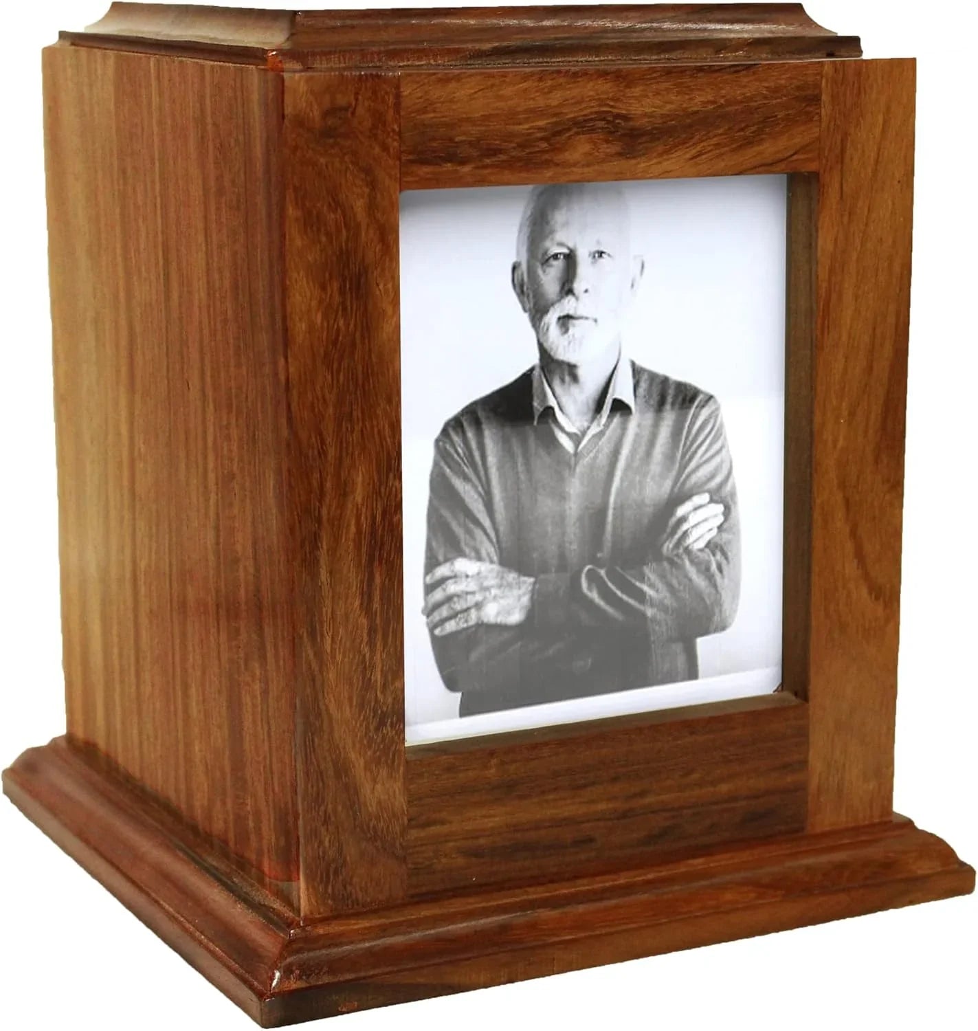 Portrait Urn  with Photo  Total Size 7"x7"x8" The Military Gift Store