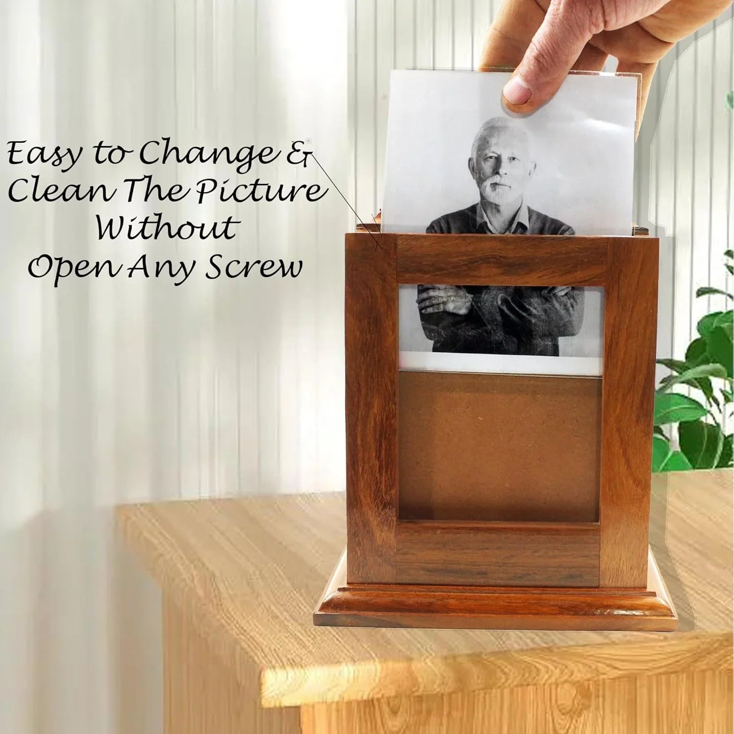 Portrait Urn  with Photo  Total Size 7"x7"x8" The Military Gift Store