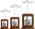 Portrait Urn  with Photo  Total Size 7"x7"x8" The Military Gift Store