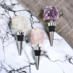 Natural Stone Wine Bottle Stoppers Set Decorative Bougie Bottle Stopper Gifts For Wine Lovers BandsCo Straps