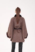 Genuine Scandinavian Mink Fur Double Face Wool Poncho - SJB-DIAMOND ELITES