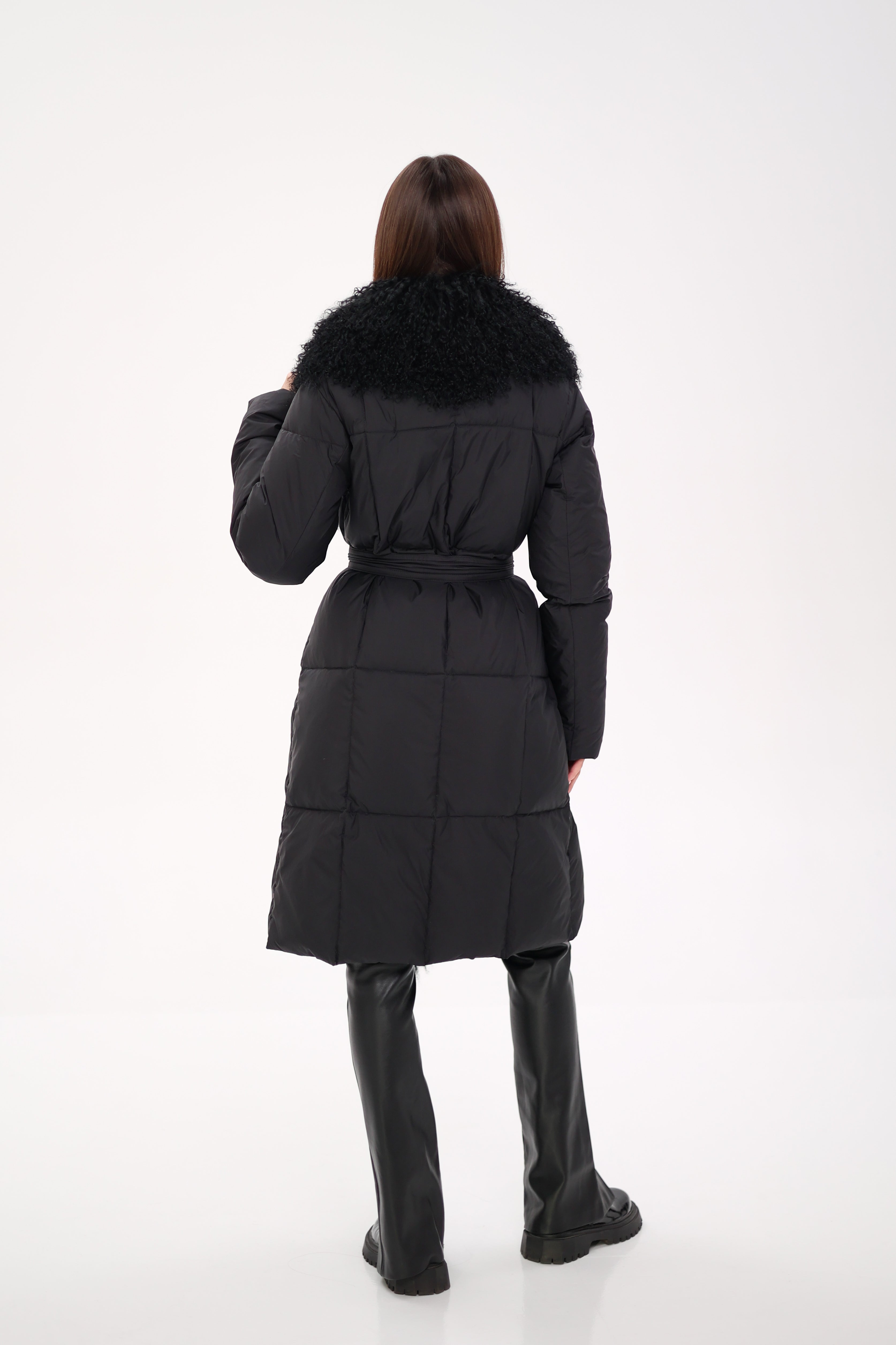 Genuine Lama Fur Premium Down Coat - SJB-DIAMOND ELITES