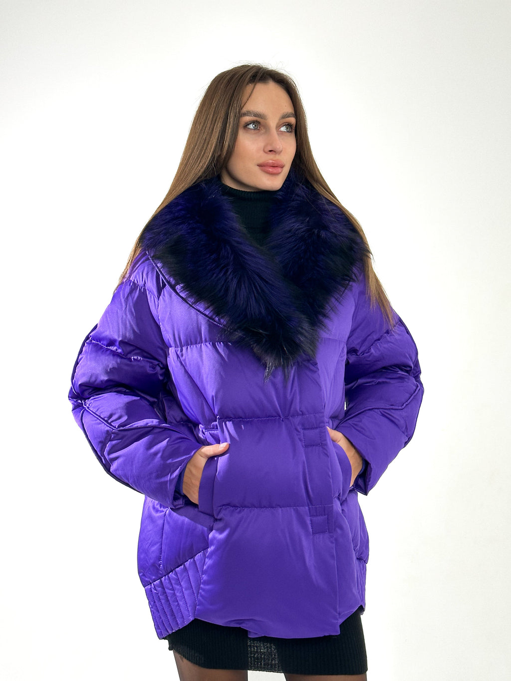 Genuine Silver Fox Premium Down Fill Coat - SJB-DIAMOND ELITES