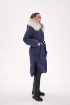 Genuine Silver Fox Down Fill Coat - SJB-DIAMOND ELITES