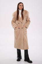Genuine Lama Fur Virgin Wool Coat - SJB-DIAMOND ELITES