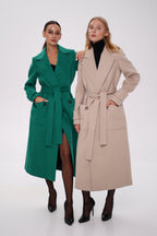 Eliza Classic Cashmere Wool Blend Overcoat in Nude - SJB-DIAMOND ELITES