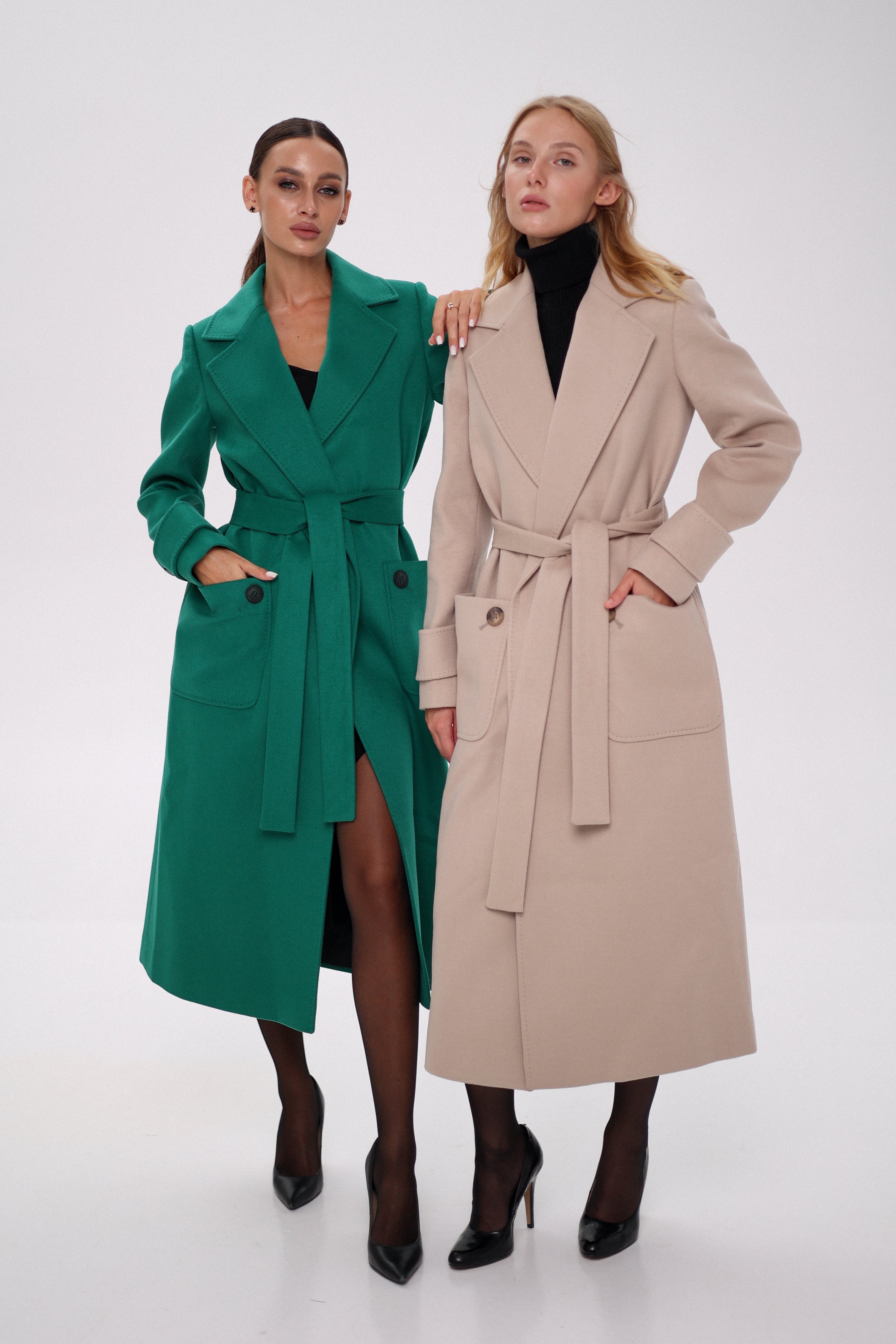 Eliza Classic Cashmere Wool Blend Overcoat in Nude - SJB-DIAMOND ELITES